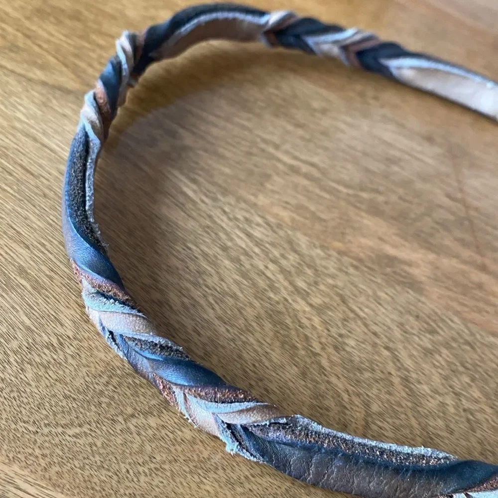 Vintage braided leather dog leash